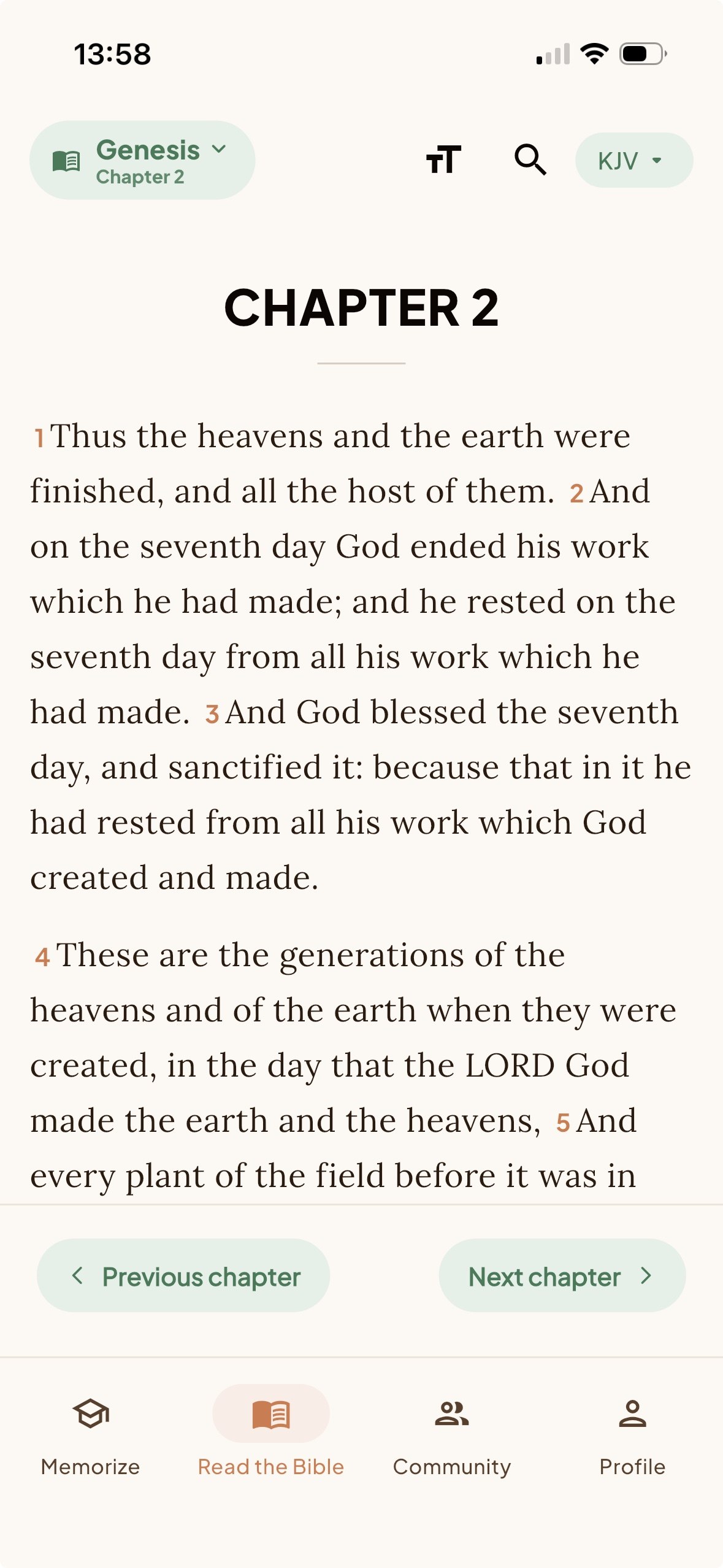 Bible reading (KJV)
